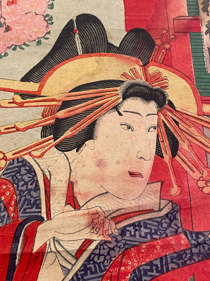 1891 Kabuki Performance of Princess Orikoto by Utagawa Kunimasa IV Meiji Era (Approximately 25X37 CM)