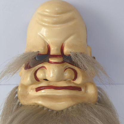 1950s–60s Omoikane-no-Mikoto Kagura Mask 思兼命神楽面 (Approx. 22 x 16 cm)