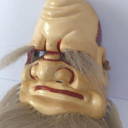 1950s–60s Omoikane-no-Mikoto Kagura Mask 思兼命神楽面 (Approx. 22 x 16 cm)