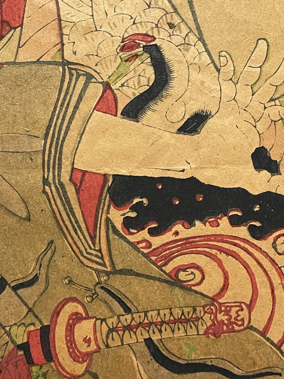 1897 The Chivalrous Person’s Spring Rain Umbrella By Toyohara Kunichika Meiji 30 (Approximately 76X38CM)
