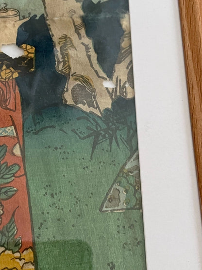 1854 Edo Era Ukiyo-e Set by Utagawa Kunisada. Beauties Admire Sakura in Kyoto. New A3 Preservation Frames