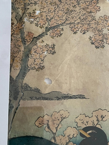 1854 Edo Era Ukiyo-e Set by Utagawa Kunisada. Beauties Admire Sakura in Kyoto. New A3 Preservation Frames