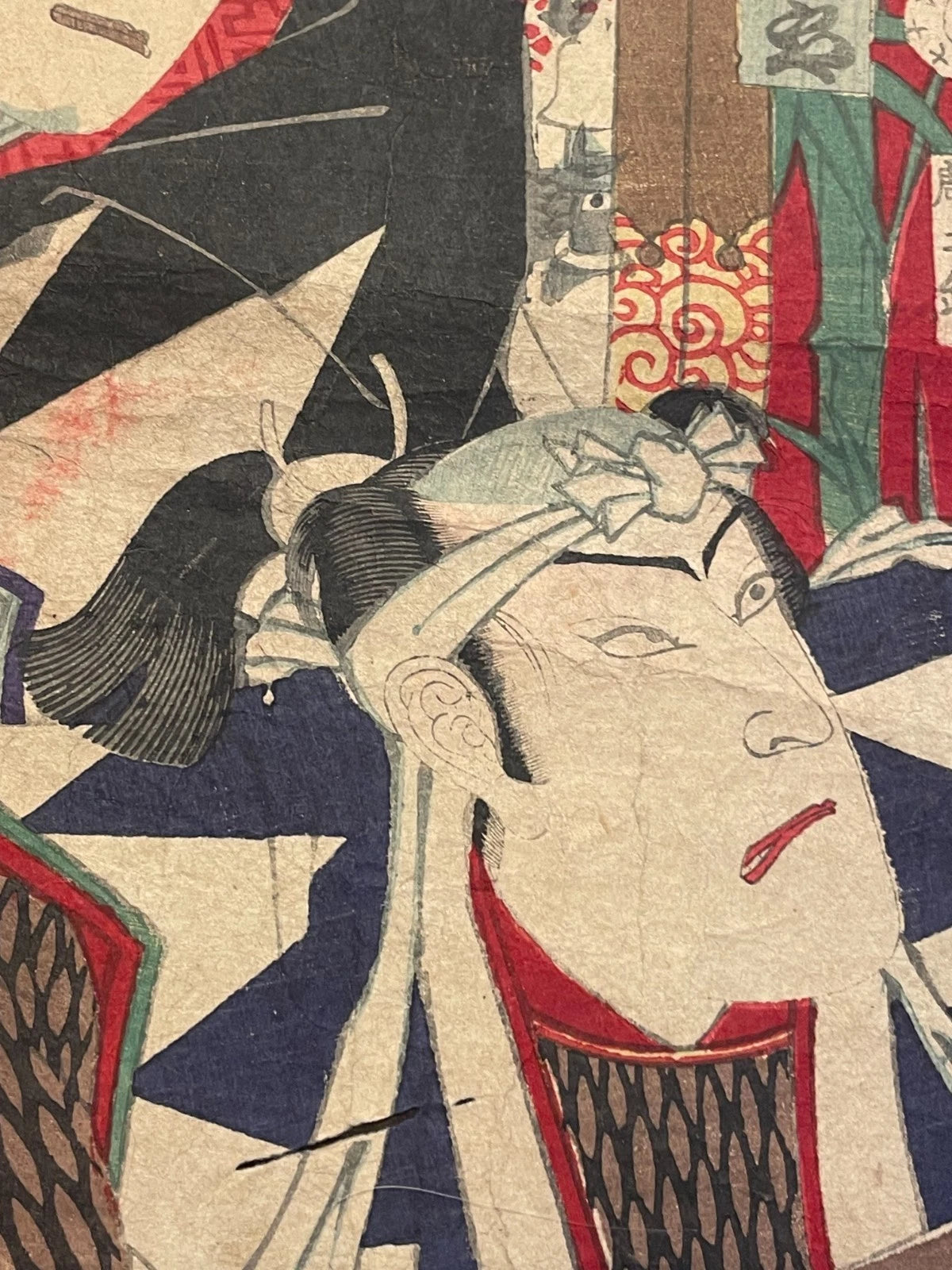 1884 Ukiyo-e 47 Ronin Night Attack Chishungura by Utagawa Kunisada III  37X50CM