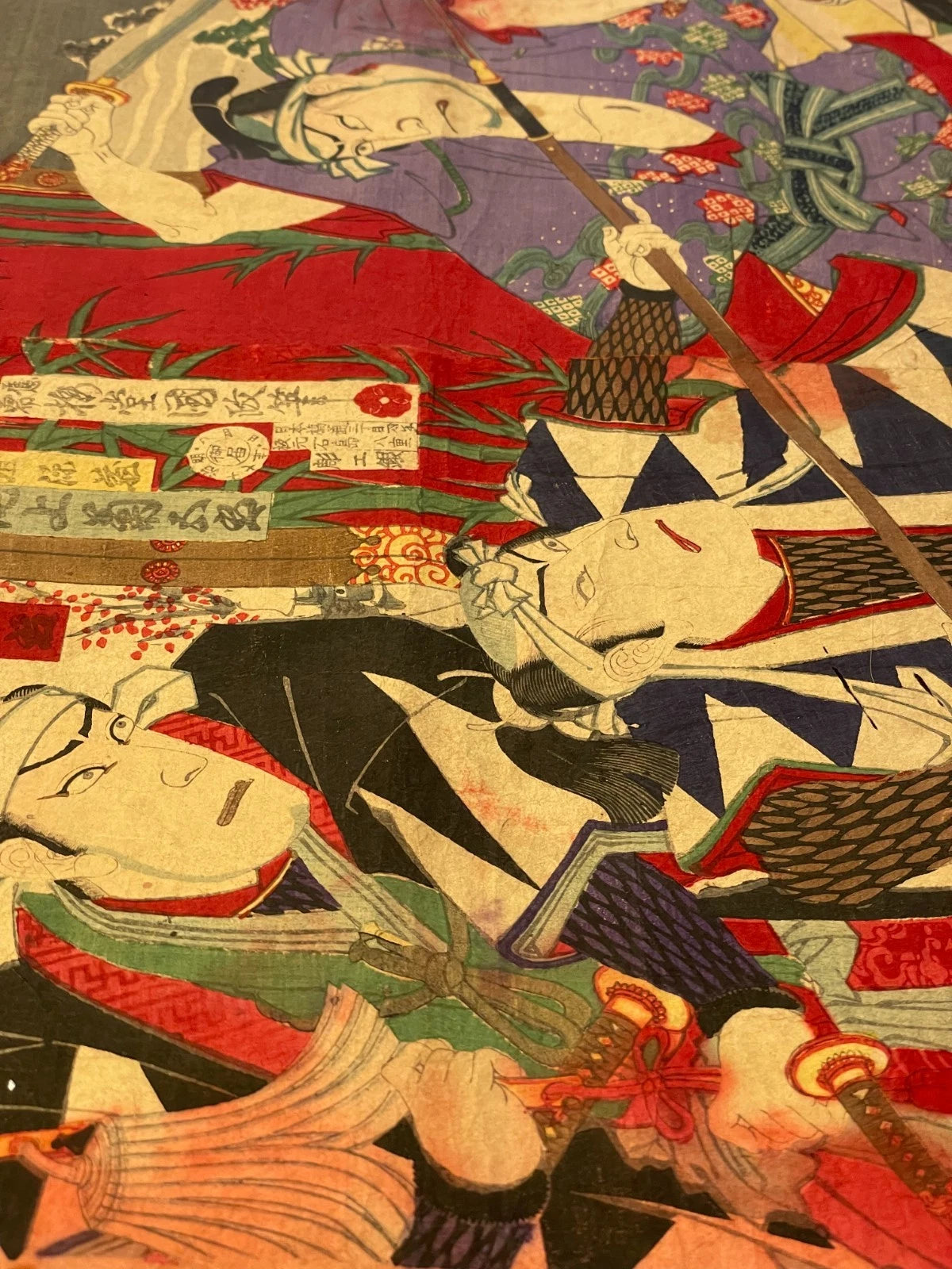 1884 Ukiyo-e 47 Ronin Night Attack Chishungura by Utagawa Kunisada III  37X50CM