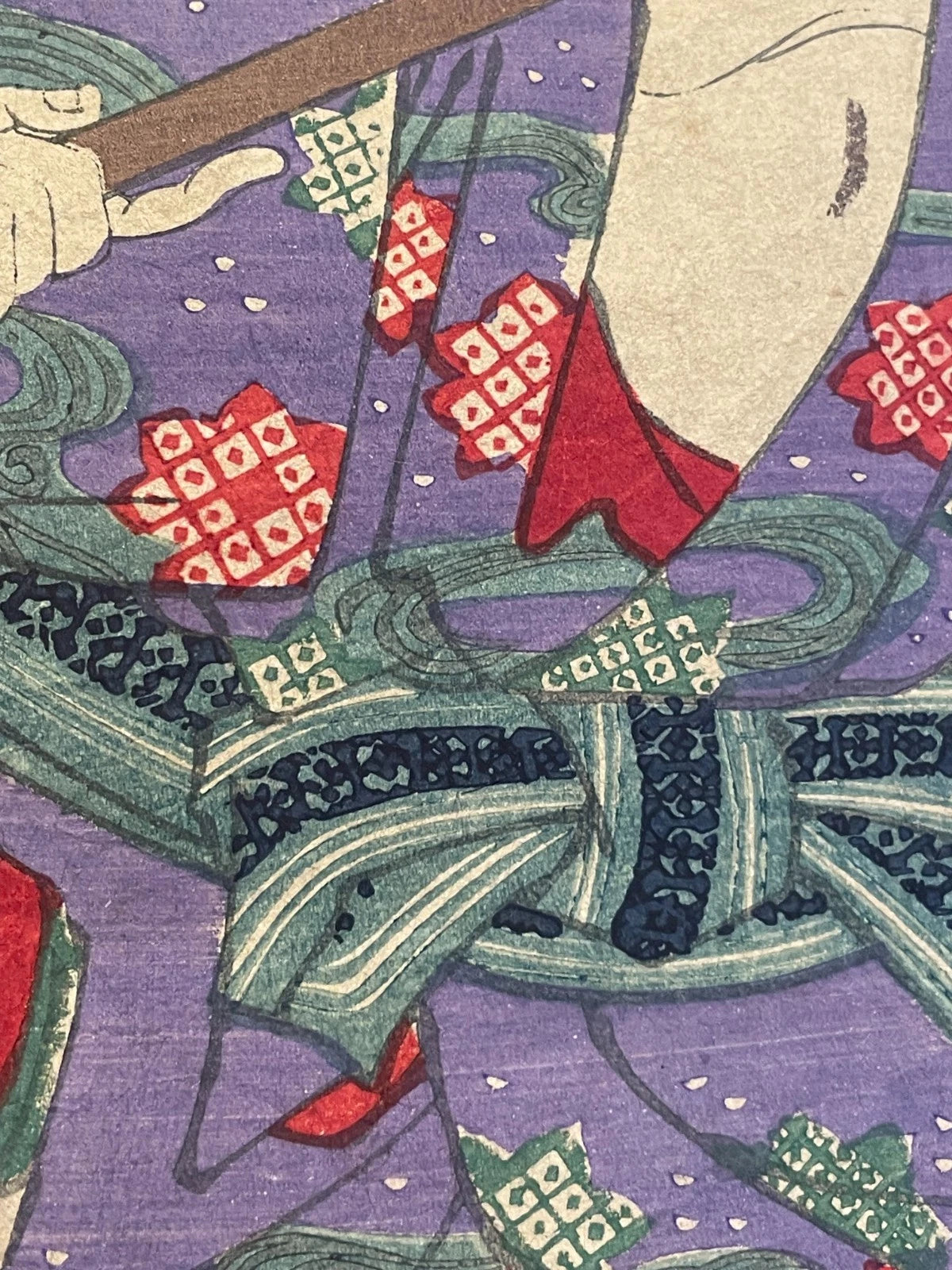 1884 Ukiyo-e 47 Ronin Night Attack Chishungura by Utagawa Kunisada III  37X50CM