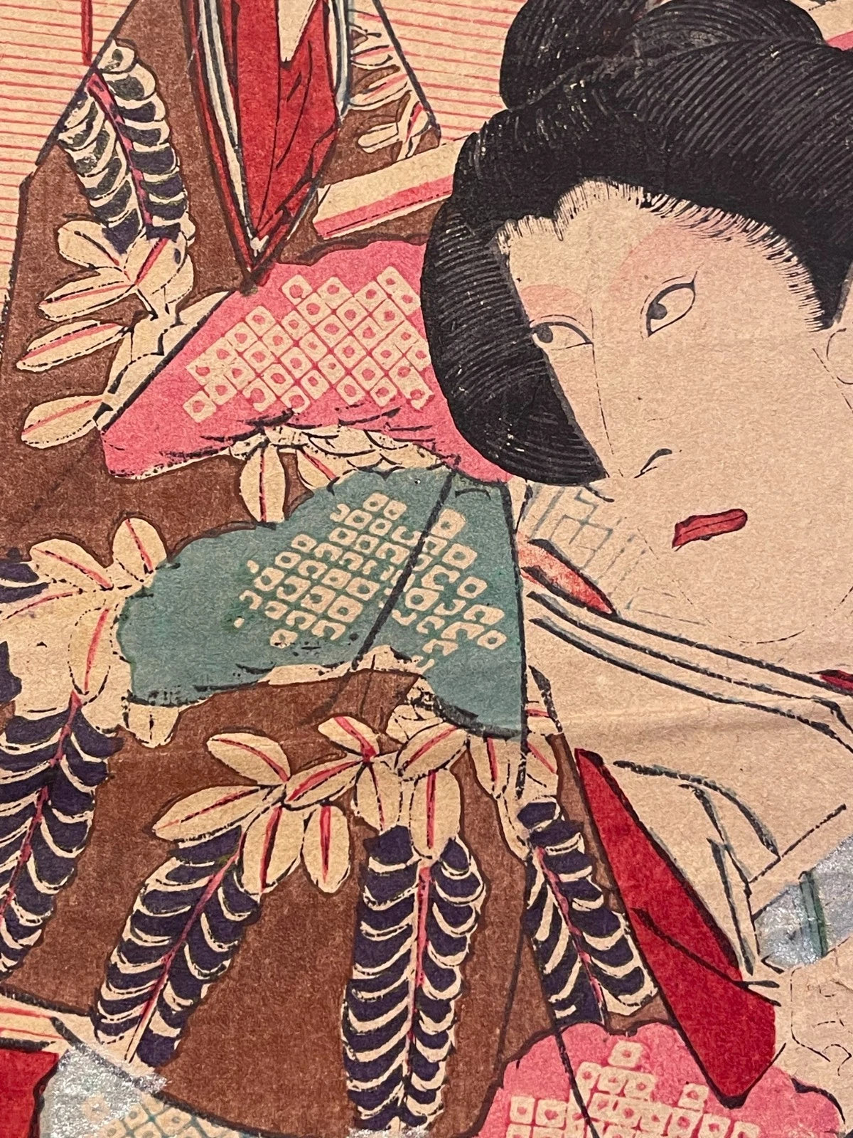 1862 Kabuki Performance, The Maid Ohatsu Takes Revenge by Utagawa Kunisada (Approximately 25X37CM)