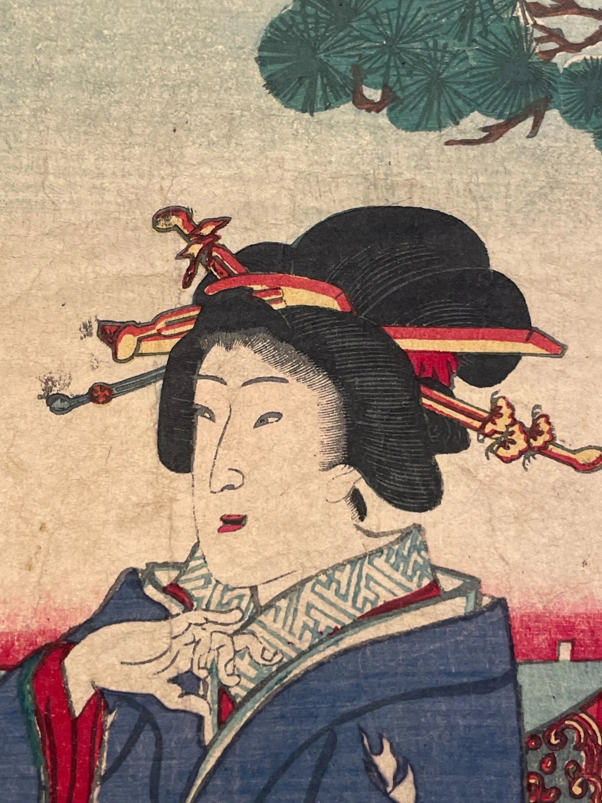1830s The Tale of Genji Kabuki Performance by Utagawa Kunisada (Approximately 25X37CM)