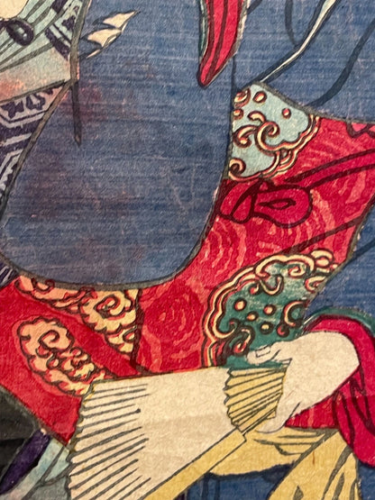 1830s The Tale of Genji Kabuki Performance by Utagawa Kunisada (Approximately 25X37CM)