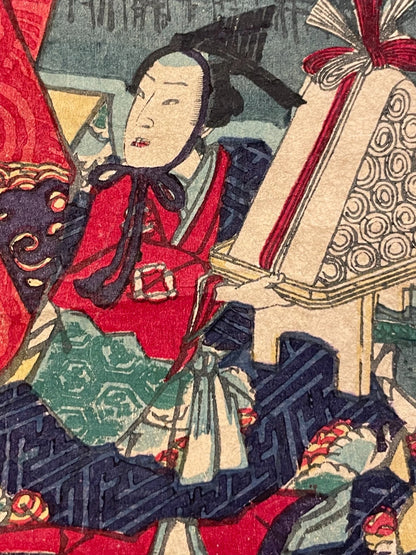 1830s The Tale of Genji Kabuki Performance by Utagawa Kunisada (Approximately 25X37CM)
