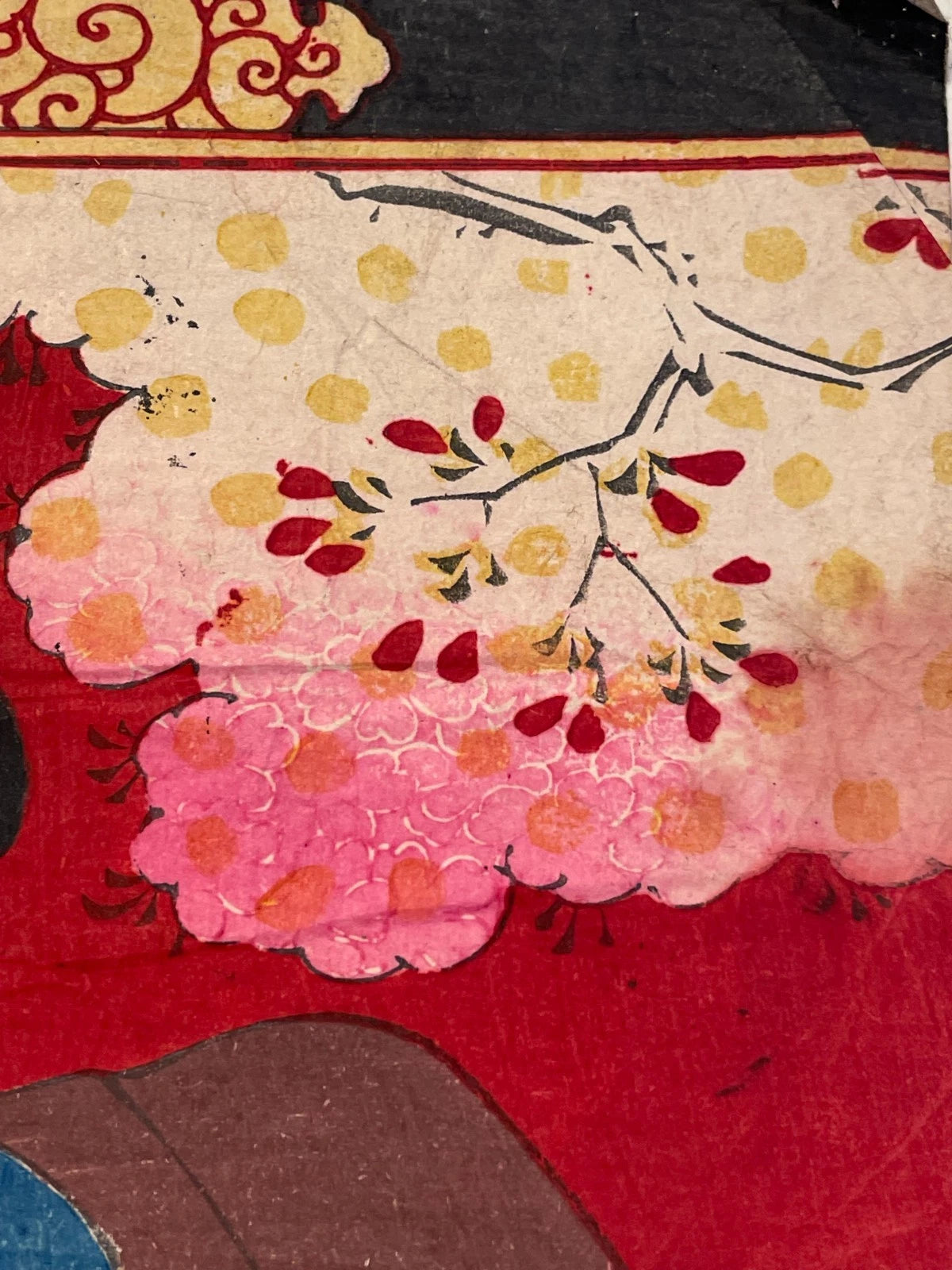 1864 "Ichikawa Gonjūrō Kabuki Scene" by Toyohara Kunichika (Approximately 36X24CM)