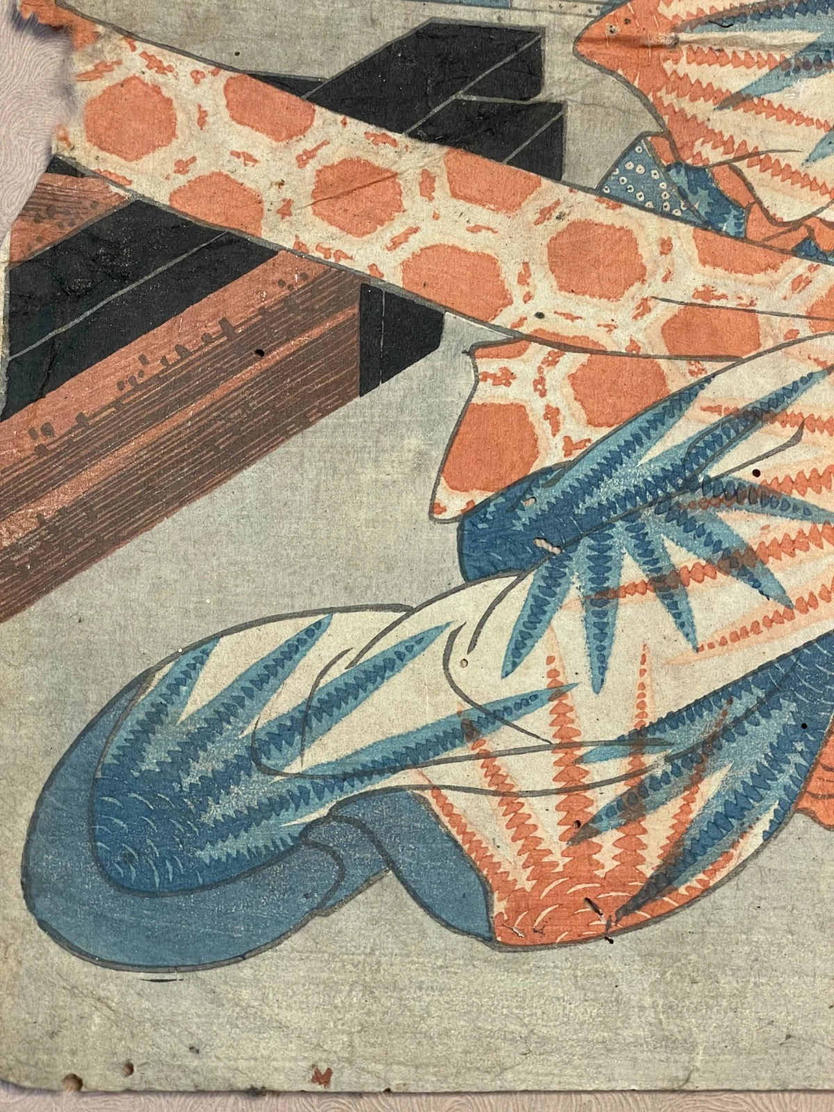 1850-60s Ukiyo-e By Utagawa Toyokuni Depicting a Kabuki Actor (Approximately 25X37cm)