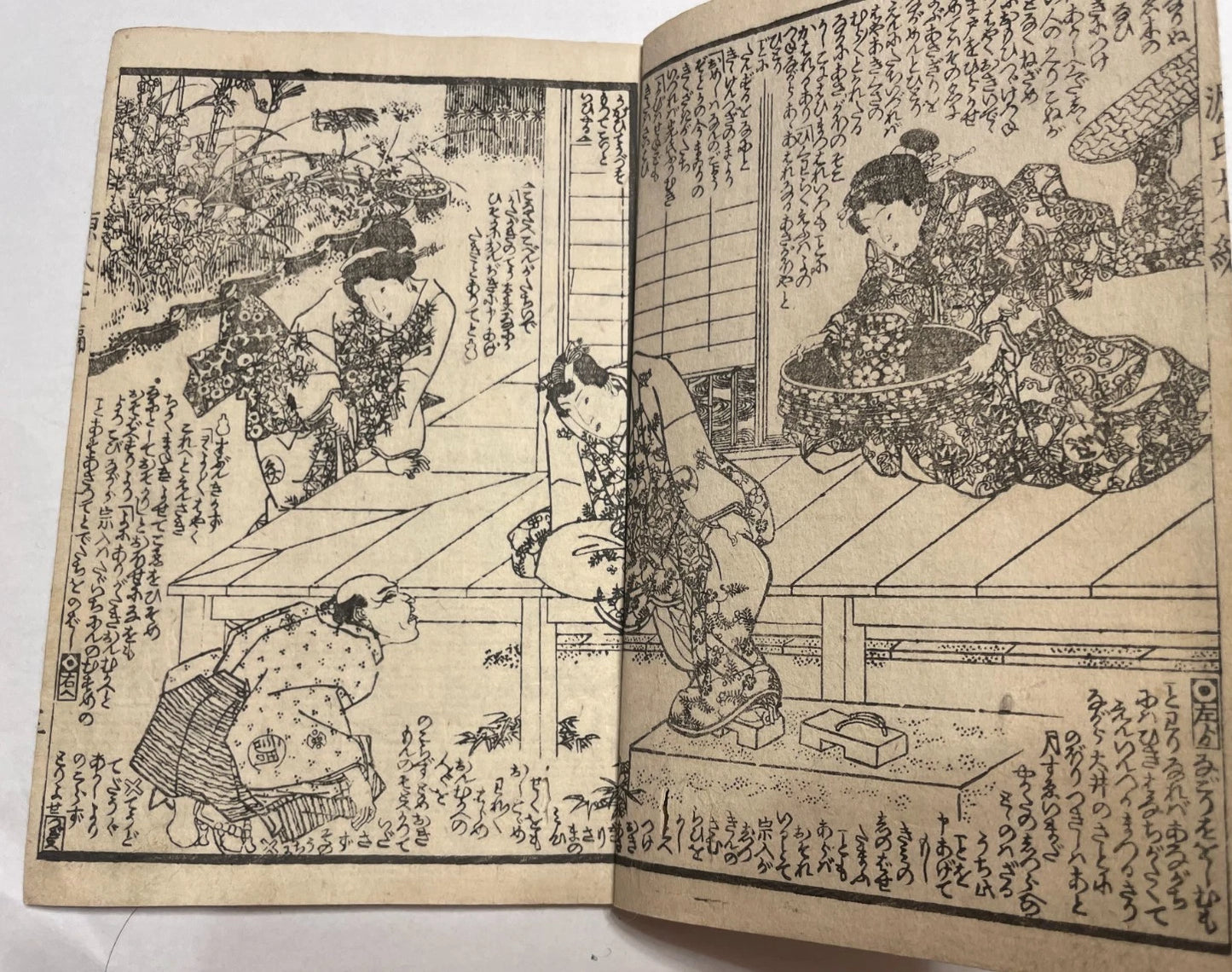 1833 "A Rural Genji" Two Book Set (偽紫田舎源氏) Illustrated by Utagawa Kunisada III