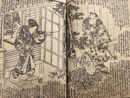 1833 "A Rural Genji" Two Book Set (偽紫田舎源氏) Illustrated by Utagawa Kunisada III