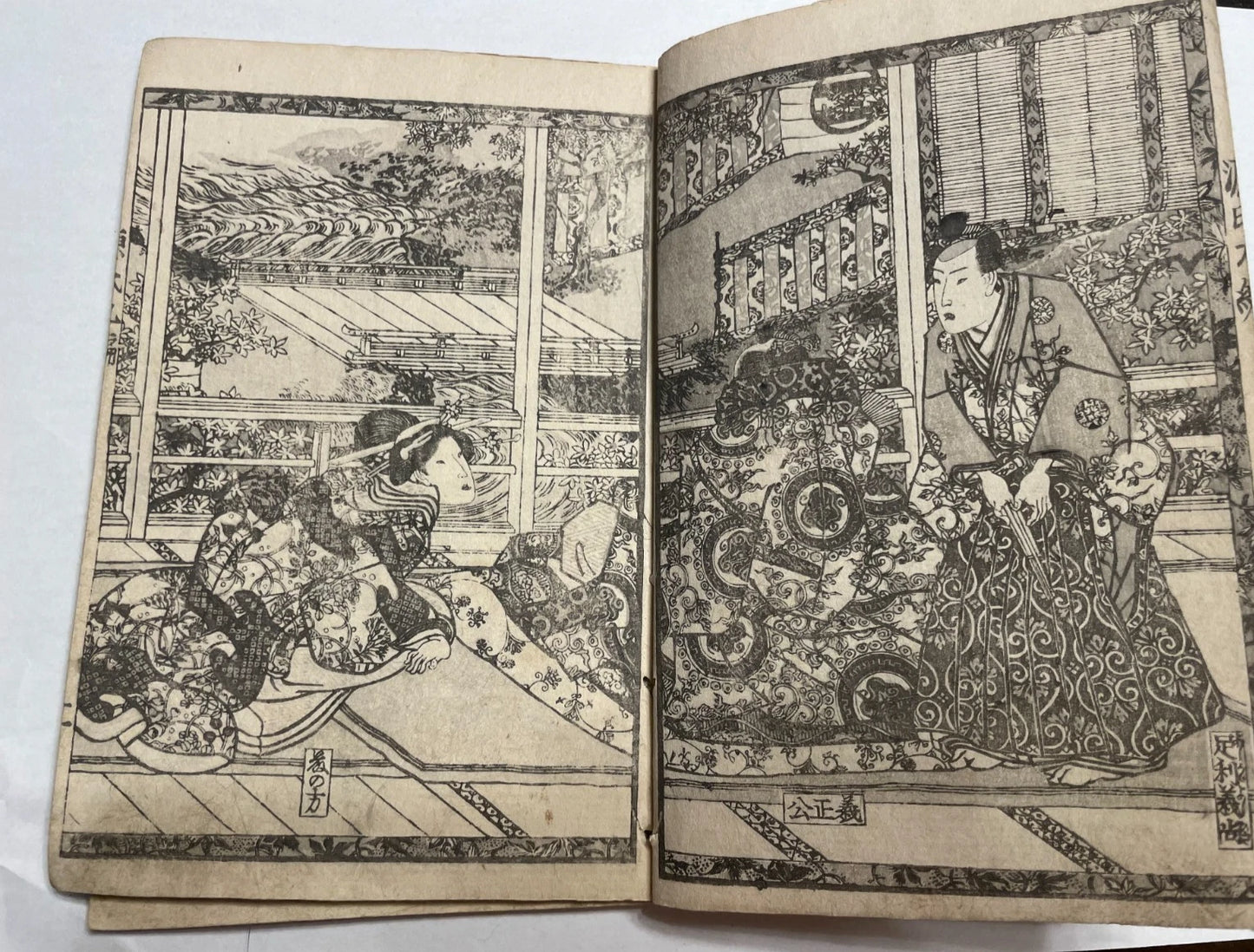 1833 "A Rural Genji" Two Book Set (偽紫田舎源氏) Illustrated by Utagawa Kunisada III