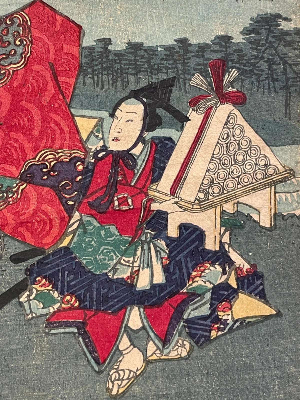 1830s The Tale of Genji Kabuki Performance by Utagawa Kunisada (Approximately 25X37CM)